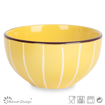 Multi-Color Glazed com linha branca Bowl de arroz cerâmico